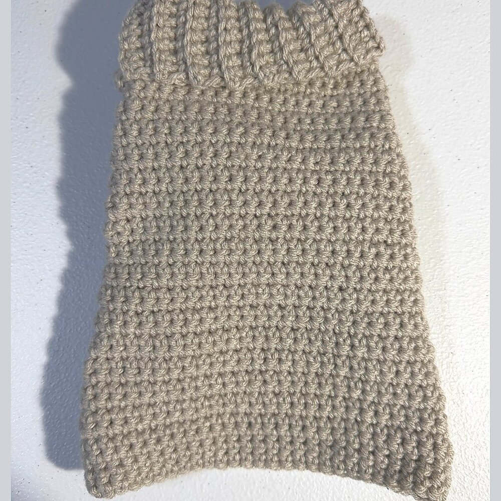Crochet Dog Sweater Coat | Ribbed Turtleneck | Handmade Warm Pet Outfit - Picture 2 of 3